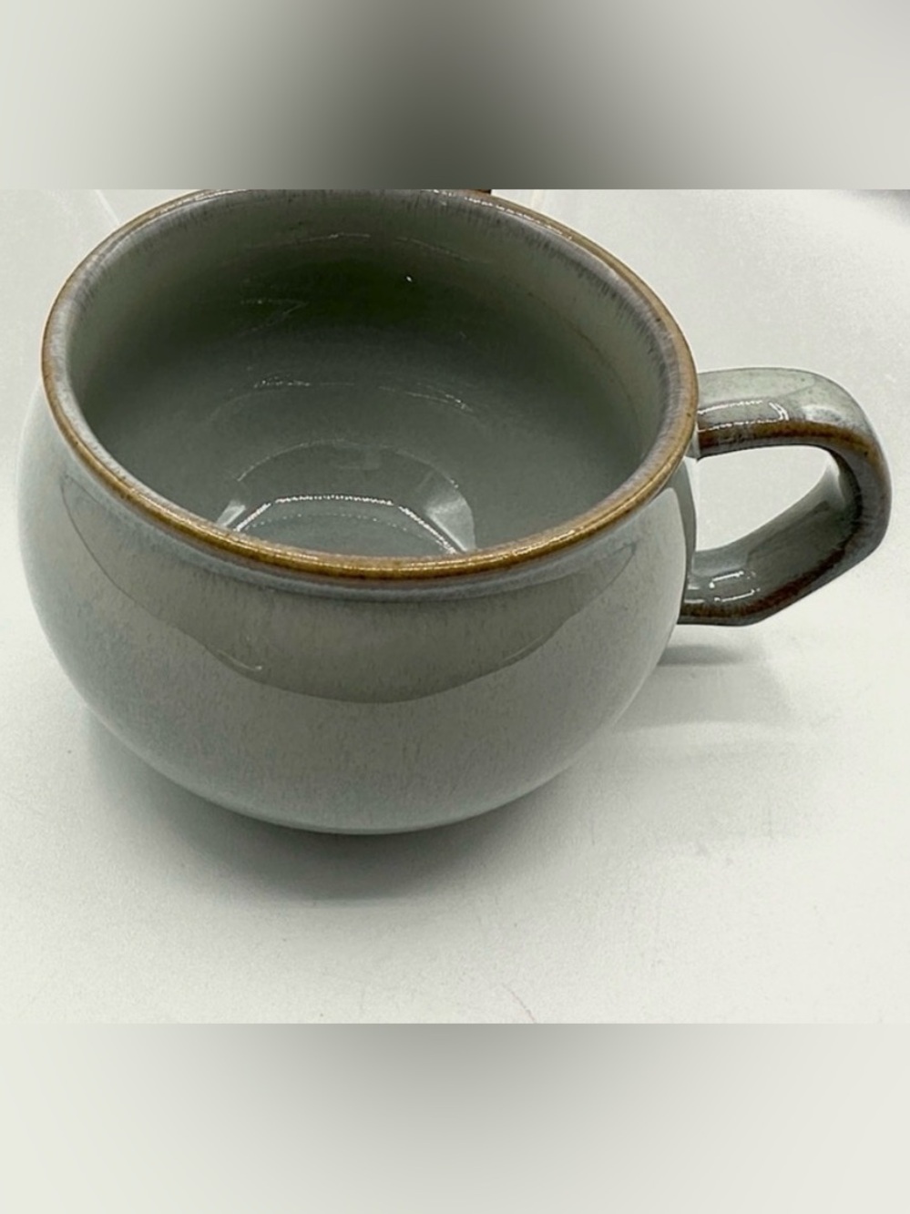 Hearth & Hand Reactive Glaze Ceramic Mug with Brown Accent edges